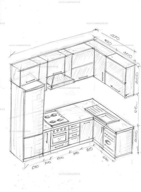 Interior Sketching, Balcony Ideas On A Budget, Interior Design Sketchbook, Dreams Become Reality, Furniture Design Sketches, Desain Pantry, Architecture Drawing Plan, Kitchen Layout Plans, Interior Architecture Drawing