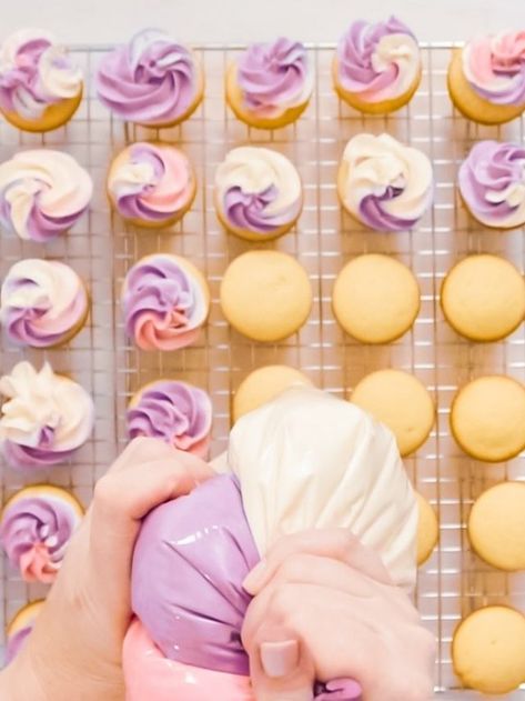 Piping With Store Bought Frosting, How To Keep Frosting From Melting, How To Turn Store Bought Frosting Into Icing, Make Store Bought Icing Better, How To Make Tub Icing Better, Piped Icing Cake, Perfect Piping Frosting, How To Make Store Bought Icing Fluffy, Store Bought Icing For Piping