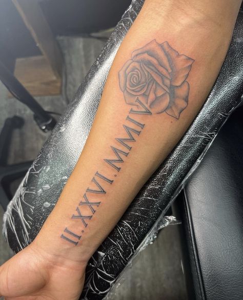 Tattoo Ideas Forearm Women Meaningful, Forearm Tattoo Women Meaningful, Roman Numeral Tattoo Men, Inner Forearm Tattoo Men, Roman Numeral Tattoo Arm, Turkey Tattoo, Respect Tattoo, Jordan Tattoo, Arm Tattoos For Guys Forearm