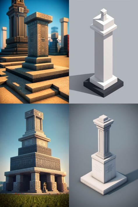 Minecraft monument idea Statues To Build In Minecraft, Minecraft Monument Ideas, Minecraft Monument, Minecraft Monuments, Minecraft Statue Ideas, Statue Minecraft, Minecraft Statue, Monument Ideas, Minecraft Kingdom