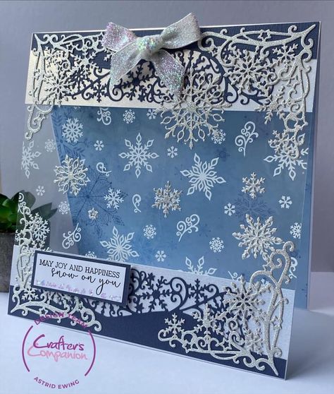 Acetate Cards, Crafters Companion Cards, Winter Sparkle, Snowflake Cards, Christmas Card Inspiration, Homemade Christmas Cards, O Holy Night, Fold Cards, Crafters Companion