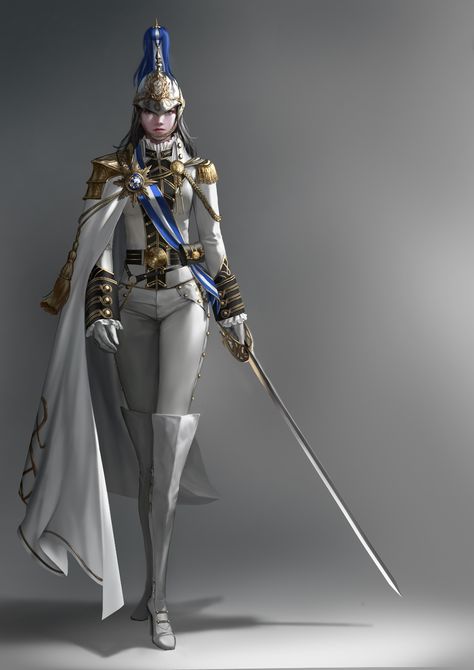 Female Royal Guard, Knight Outfit, 3d Karakter, Female Armor, Female Character Concept, Royal Guard, Female Knight, 캐릭터 드로잉, Warrior Girl