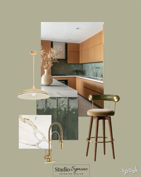 MCM Kitchen Design #interiordesign #homedecor #homedecoration #interiordesigner #decorideas #smallbusiness #blackownedbusiness #modernorganic #moodboard #interiordesignnola #myspoak #vintagedecor #vintage #pantone #modern #japandi #mcmdesign #coloroftheyear #livingroomdecor #modernvintage #moodboard #moodboardmonday #midcenturymodern #modernhome #modernart #etsy #etsyshop #amazonfinds #commercialdesigns Kitchen Mood Board Modern, Jada Williams, Modern Japandi, Mcm Kitchen, Kitchen Mood Board, Mcm Design, Organic Modern, Color Of The Year, Midcentury Modern