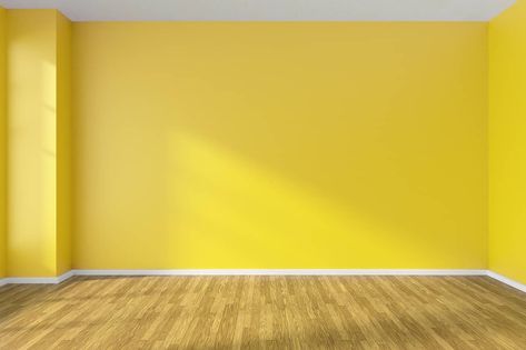 14 Hardwood Floor and Wall Color Combinations for a Cohesive Design - Homenish Floor And Wall Color Combinations, Room With Yellow Walls, Dark Brown Hardwood Floors, Blank Room, Red Accent Wall, Types Of Hardwood Floors, Blue Flowers Background, Beige Paint Colors, Moon Texture