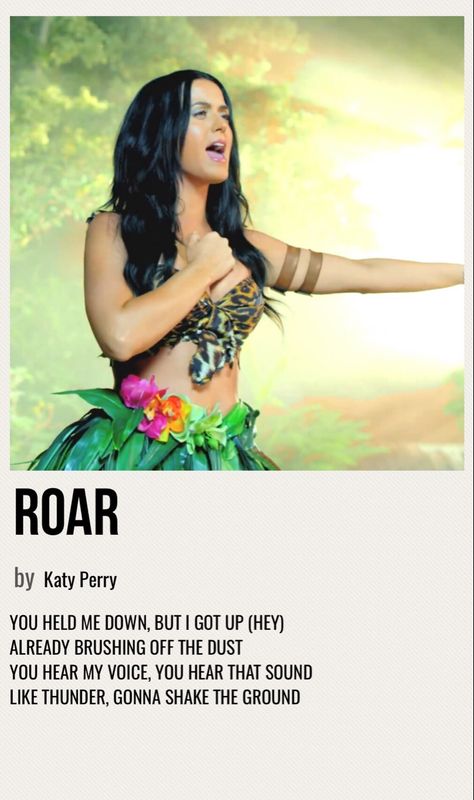 Roar Song, Katy Perry Poster, Katy Perry Polaroid Poster, Katy Perry Songs, Katy Perry Roar, Fun Sleepover Activities, Teenage Dream Katy Perry Lyrics, Katy Perry Music Video Songs, Katy Perry Music