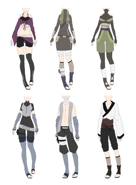 When creating a(n) OC, you will always need CLOTHING!😋🙃 Naruto Clothing, Ninja Outfit, Female Ninja, Ninja Girl, Sketch Journal, Anime Ninja, Anime Fashion, Anime Inspired Outfits, Anime Dress