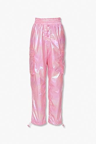 Smocked Iridescent Joggers Metallic Denim, Quilted Boots, Pink Stuff, Denim Joggers, 2021 Fashion, Green Coat, Matching Top, Bottom Clothes, Fit Inspo