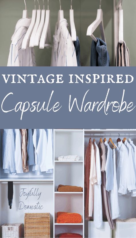 Creating a vintage inspired capsule wardrobe is super frugal and a great way to dress with dignity as a Catholic stay at home mom. Simple Retro Outfit, Retro Capsule Wardrobe, Modest Capsule Wardrobe, Feminine Capsule Wardrobe, Sahm Wardrobe, Vintage Capsule Wardrobe, Capsule Wardrobe Ideas, Sahm Outfits, Mom Wardrobe