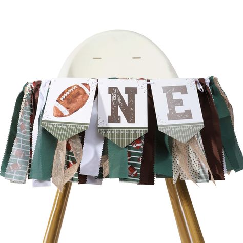 PRICES MAY VARY. FOOTBALL ONE HIGHCHAIR BANNER： Our Stylish Football One Highchair Ribbon Banner Is Specially Designed For A Boy's 1st Birthday And Is Designed To Add Joy And Energy To His Special Day And Give You All A Fantastic Visual Treat! BOY 1ST BIRTHDAY PARTY DECOR：The Vibrant Football Highchair Banner Is A Clever Combination Of Football And One, Plus Colorful Ribbons Swaying In The Wind, Creating An Eye Catching Atmosphere That Will Make Your Party Fun And Exciting. WIDELY APPLIED：Whethe Football 1st Birthday Party, Football First Birthday, First Birthday Board, Birthday Highchair, Football Birthday Party, 1st Birthday Party Decorations, Highchair Banner, First Birthday Party Decorations, Birthday Photo Props