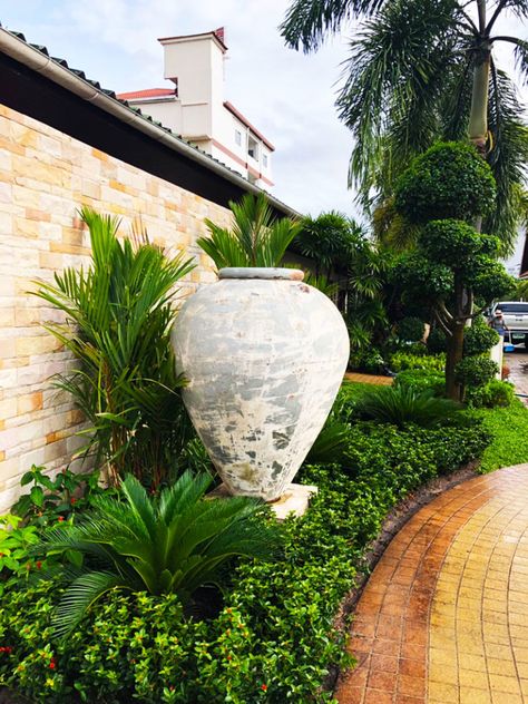 Tropical Resort Garden Renovation at the Thai Garden Resort, Pattaya - Thai Garden Design Resort Garden Landscape, Tropical Resort Landscape Design, Resort Landscape, Resort Garden, Thai Garden, Garden Renovation, Indian Garden, Discovery Bay, Planting Plan