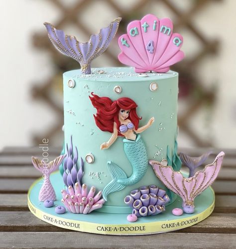 Ariel The Mermaid, Birthday Cakes Girls Kids, Little Mermaid Birthday Cake, Art Birthday Cake, Disney Princess Birthday Cakes, Ariel Cake, Cake Designs For Girl, Cake Designs For Kids