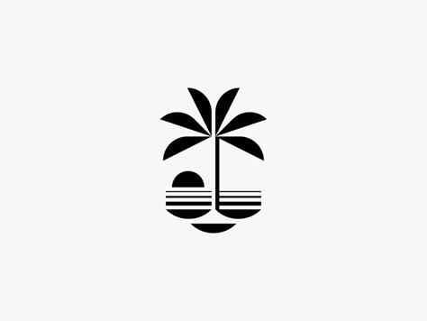 Palm Logo, Palm Tree Logo, Palm Tree Icon, Property Logo Design, Sunset Logo, Palm Tree Vector, Tree Logo Design, Beach Logo, Resort Logo