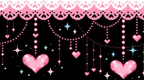 Steam Community :: Guide :: 🎂 𝒞𝒽𝑜𝒸𝑜𝓁𝒶 Gif Kawaii, Image Illusion, Pink Gif, Border Aesthetic, Heart Banner, Pixel Animation, Cute Headers, Banner Gif, Anime Pixel Art