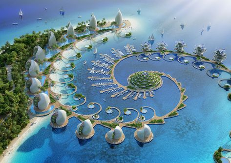 Vincent Callebaut, Floating Island, Sustainable Technology, Resort Design, Green Architecture, Unique Architecture, Futuristic City, Future City, Palawan