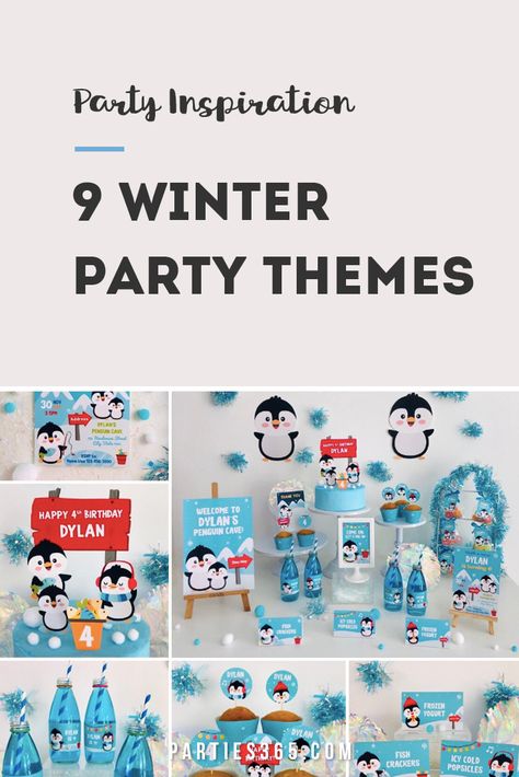 Winter is a great time to throw a birthday party or baby shower and we have the perfect theme for you! Here are 9 ideas for your winter parties! Two Winter Birthday Theme, Winter Birthday Two Year Old, Toddler Winter Birthday Party Ideas, First Birthday Boy Themes Winter, Winter Birthday Party Ideas For Kids, 1st Birthday Boy Decorations Ideas, Winter 1st Birthday Party Boy, 1st Birthday Party Ideas Winter, January Party Themes