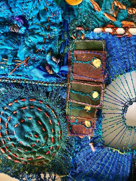 Michelle Mischkulnig on 'Creating A Kaleidoscope of Colour' | SofST Michelle Mischkulnig, Textiles Artists, Fabric Embellishment, Landscape Quilts, Fabric Pictures, Textile Fiber Art, Textile Crafts, Slow Stitching, The Hope