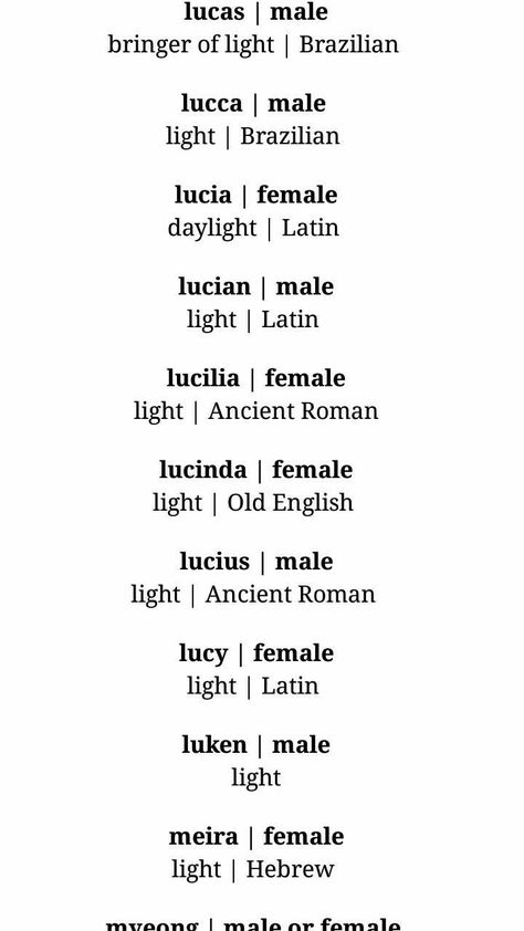 Names meaning Light Character Names And Meanings, Names For Your Story, Fantasy Names, Aesthetic Names, Pretty Names, Name Inspiration, Writing Characters, Writing Dialogue, Creative Writing Prompts