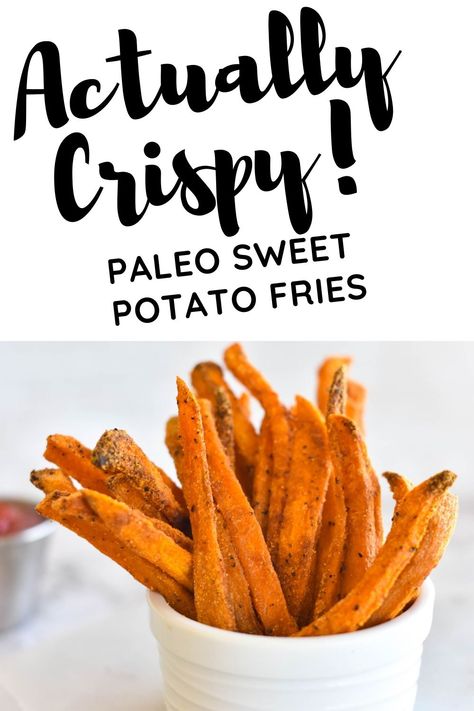 Paleo Sweet Potato Fries, Paleo Sweet Potato Recipes, Autoimmune Diet Recipes, Aip Diet Recipes, Aip Snack, Sweet Potato Oven, Baked Sweet Potato Fries, Crispy Sweet Potato Fries, Sweet Potato Recipes Fries