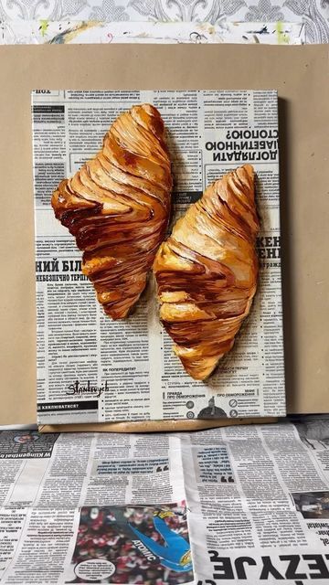 Painting With Newspaper, Paint On Newspaper, Advanced Higher Art, Food Watercolor, Newspaper Paper, Food Art Painting, News Paper, Gcse Art, High Art