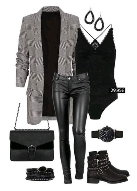 Black Leather Pants, Neue Outfits, Mode Casual, Looks Black, Looks Chic, Edgy Outfits, Mode Inspiration, Winter Fashion Outfits, Fall Winter Outfits