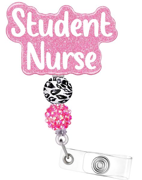 PRICES MAY VARY. 【Student Nurse BADGE HOLDER】Clear, large, and vivid character text allows patients and coworkers to easily identify the wearer's role, even from a distance. 【RETRACTABLE BADGE REEL】60.5cm id badge reel retractable with clip, convenient to scan in and out of the office. 【360 DEGREE ALLIGATOR CLIP】360-degree swivel alligator clip back firmly grips your clothing. 【NURSE WORKERS ESSENTIALS】Unique Cute Student Nurse work accessories badge buddy. And allow for great role recognition! Cute Nurse Badge Reels, Patient Care Tech, Nurse Supplies, White Alligator, Nurse Inspiration, Badge Buddy, Nurse Badge Holders, Student Nurse, Work Accessories