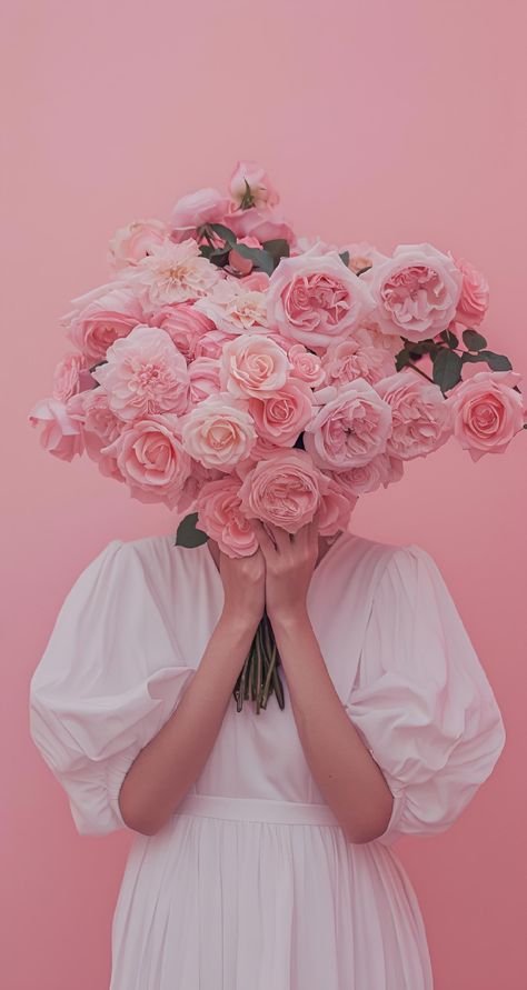 Save & follow for more stunning visuals! Embrace elegance with this captivating image of a person holding a lush bouquet of pink roses and peonies. The soft pink background beautifully complements the vibrant flowers, while the white dress with puffy sleeves adds a touch of vintage charm. Perfect for art lovers, home decorators, and enthusiasts of floral aesthetics. Get your own art print or image prompt today!  #Florals #ArtPrint #HomeDecor #PastelAesthetic #ElegantFashion #imageprompt #AIimage White Dress With Puffy Sleeves, Pink Fashion Aesthetic, Abu Talib, Bouquet Of Pink Roses, Floral Aesthetics, Soft Pink Background, Glitter Phone Wallpaper, Large Bouquet, Roses And Peonies