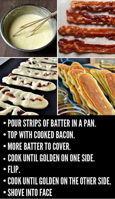 Banting Food List, Bacon Pancakes, Recipe For Teens, Tummy Yummy, Pancakes And Bacon, Pancakes Easy, Quick And Easy Breakfast, Chicken Dishes Recipes, Breakfast Time