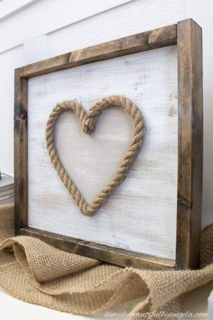 DIY Rustic Valentine’s Day Art | Simply Beautiful By Angela Wood Heart Diy, Wooden Hearts Crafts, Valentine Wood Crafts, Stool Makeover, Table Flip, Deco Marine, Gifts Luxury, Diy Valentine's Day Decorations, Rustic Valentine