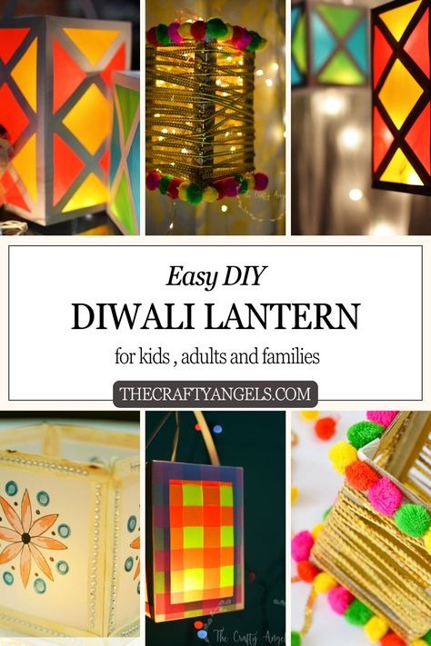 Easy Diwali lantern ideas to make at home Easy Diy Diwali Decorations At Home, Diwali Lanterns Diy How To Make, Diwali Decorations At Home Diy, Diy Diwali Lanterns, Diwali Craft For Children, Diwali For Kids, Lanterns Diy, Diwali Lantern, Paper Lanterns Diy