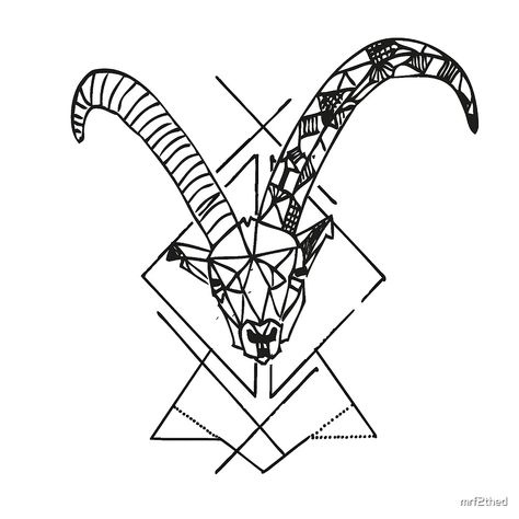 "Geometric Capricorn (Steinbock)" von mrf2thed | Redbubble Capricorn Tattoo, Star Signs, Geometric Tattoo, Tattoo Designs, Home Decor Decals, Tattoos, Design