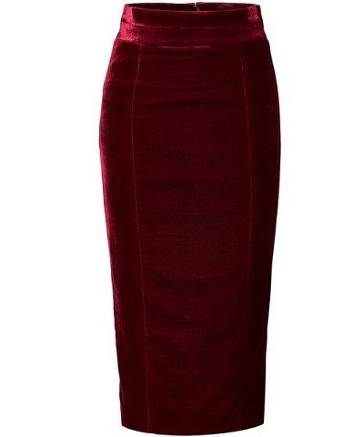 Trendy Pencil Velvet Skirt Velvet Skirts, Green Velvet Skirt, Red Velvet Skirt, Velvet Pencil Skirt, Different From Others, Black Velvet Fabric, Black Velvet Skirt, Red Pencil Skirt, Types Of Girls