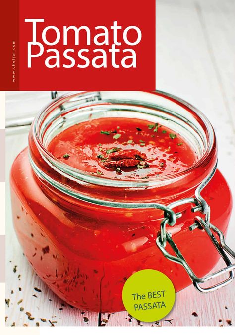 Best Tomato Passata Recipe - Chefjar Passata Sauce Recipe, Passata Sauce, Savoury Sauces, Homemade Enchilada Sauce Recipe, Tomato Paste Recipe, Tomato Passata, Vegan Sauce Recipes, Homemade Pesto Recipe, Preserving Recipes