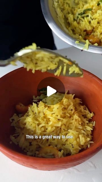 Eats Enchantment on Instagram: "INDIAN 101: LEMON RICE 🍋🍚🇮🇳

This South Indian recipe is a great way to use up leftover rice. Make a big batch of the lemon mix and store it in the fridge for weeks. Then mix in with some cooked rice anytime and serve hot, warm or even cold. 

Check out my previous video on how to cook perfect basmati rice, if you’re not comfortable cooking rice. 

2 cups cooked white rice (I use Basmati) 
Juice of 2 lemons 
1 tbsp oil
10-15 cashews 
1 tsp mustard seeds
1 tsp ginger 
1 tsp split white lentils (urid dal)
Pinch of hing (asafoetida), optional
8-10 curry leaves 
1 tsp turmeric
2 dried red chillies
Salt, to taste 

1. Fry the cashews until golden, strain and reserve. 

2. In the same oil, fry the mustard seeds. Once they crackle, add the remaining ingredients Cooked White Rice, Cooking Rice, Lemon Rice, Indian Recipe, Cooking White Rice, Leftover Rice, Cooked Rice, Mustard Seeds, How To Cook Rice