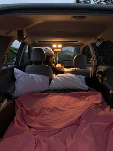 Road Trip Back Seat Set Up, Sleeping In Car, Heat Lightning, Sleep In Car, Car Aesthetics, Camping Vibes, Fun Sleepover Ideas, Sleepover Ideas, Car Bed