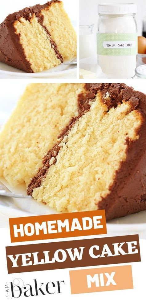 Yellow Chocolate Cake, Betty Crocker Yellow Cake Mix Recipes, Yellow Cake Cupcakes, Yellow Cakes, Homemade Yellow Cake, Stump Cake, Yellow Cake Mix Recipes, Homemade Cake Mixes, Easy Vanilla Cake Recipe