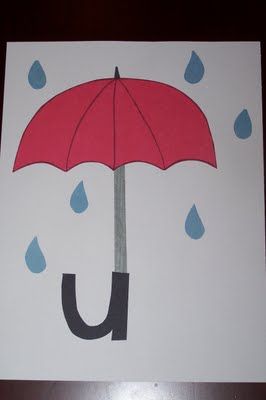 crafts for each letter of the alphabet - some look like the adult did them, not the kid, but they could be adapted. Letter U Crafts, U Is For Umbrella, U Craft, Preschool Letter Crafts, Abc Crafts, Alphabet Letter Crafts, Letter Craft, Kindergarten Letters, Preschool Letter