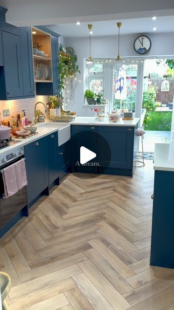 Amy Davies (Pereira) Content Creator on Instagram: "I waited of this kitchen for so long… 🥹💙🫶🏼 Just cooked a yummy roast dinner in it. 😋 Dream big people. 💞🫶🏼

Kitchen is the Chelford in Marine Blue by @howdensjoinery any other questions just ask. 

#littlecottagefarmhouse #smallhouse #victorianterrace #mylittlehouse #kitchenrenovation #bluekitchen #shakerkitchen" Big People, Roast Dinner, Victorian Terrace, Shaker Kitchen, Little Cottage, Blue Kitchens, Just Cooking, Marine Blue, Wait For Me