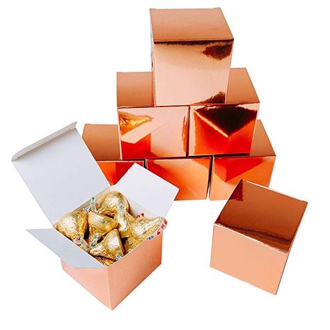 Rose Gold Party Favors Boxes - Small Candy Treat Gift Boxes Bulk Wedding Bachelorette Bridal Shower Birthday Party Boxes Supplies, 50pc Rose Gold Party Favors, Rose Gold Wedding Favors, Gold Favor Boxes, Candy Treat Box, Birthday Party Box, Rose Gold Gifts, Pretzel Sticks, Gold Gift Boxes, Rose Gold Party