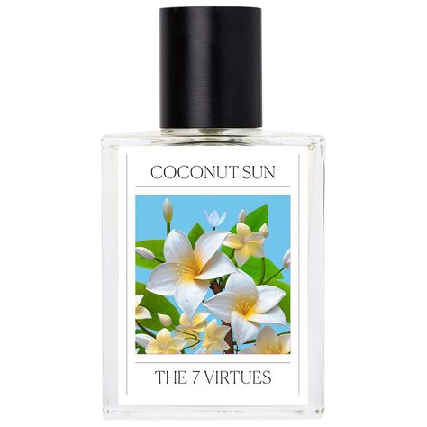 Coconut Sun - Vacation Perfume - The 7 Virtues Vacation Perfume, The 7 Virtues, 7 Virtues, Make Perfume, Coconut Perfume, Charity Water, Summer Scent, Vanilla Fragrance, Fragrance Spray