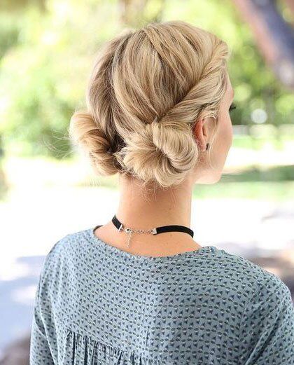 Double Bun Twist Back To School Hairstyles, Nicole Richie, Teen Hairstyles, Pixie Cuts, Hairstyles For School, Trendy Hairstyles, Bun Hairstyles, Summer Hairstyles