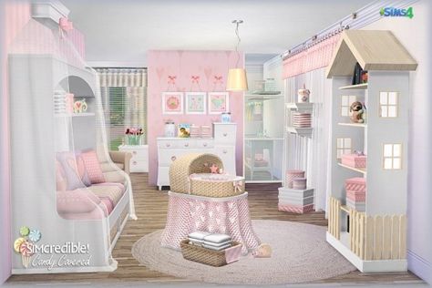 SIMcredible Designs: Candy Covered • Sims 4 Downloads Simple Kids Bedrooms, Kids Bedroom Furniture Design, Sims 4 Beds, Lotes The Sims 4, Sims Baby, Sims 4 Bedroom, Kids Room Furniture, Casas The Sims 4, Sims 4 Toddler