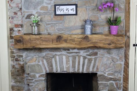 Fireplace Mantel Shelf Hand Hewn Reclaimed Rustic Barn Wood | Etsy Reclaimed Fireplace Mantel, Floating Fireplace Mantel, Barn Beam Mantels, Beam Fireplace, Rustic Shelving, Reclaimed Wood Mantel, Floating Fireplace, Hand Hewn Beams, Fireplace Mantel Shelf