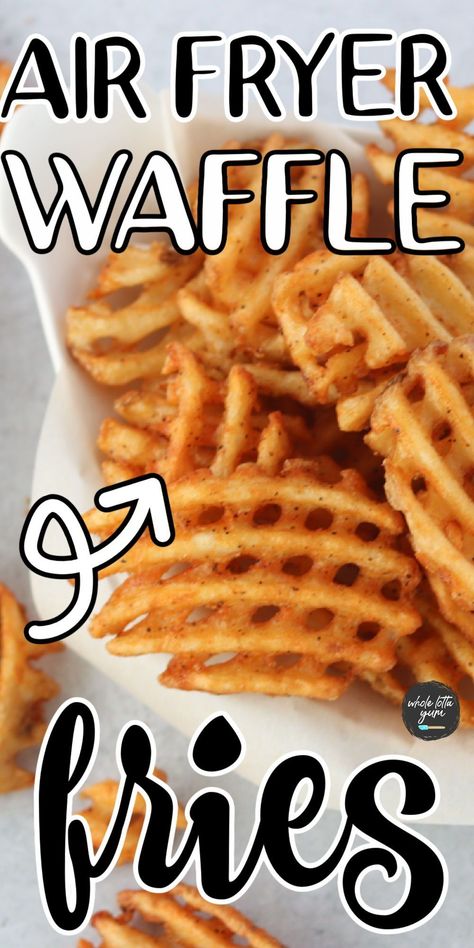 Air Fryer Waffle Fries, Waffle Fries Recipe, Air Fryer Frozen French Fries, Frozen Sweet Potato Fries, Sweet Potato Waffles, Crispy Waffle, Frozen Waffles, Frozen French Fries, Waffle Fries