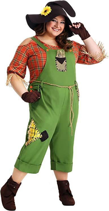 Plus Size Scarecrow Costume for Women Classic Scarecrow Outfit Adult #afflink Plus Size Halloween Costumes For Women, Scarecrow Costume Women, Scarecrow Outfits, Pirate Costumes, Green Overalls, Scarecrow Costume, Plus Size Costume, Plus Size Halloween Costume, Plus Size Costumes