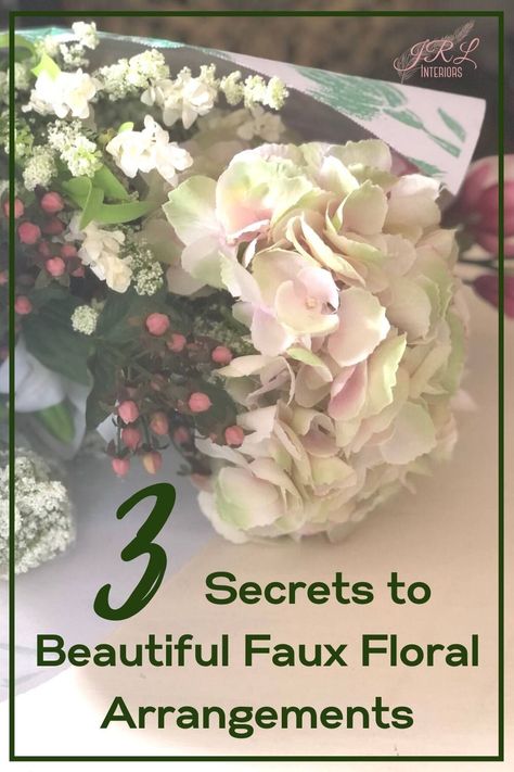 Secrets to Beautiful Faux Floral Arrangements revealed for a gorgeous result every time. Fake Flower Arrangements Diy, Diy Silk Flower Arrangements, Hydrangea Flower Arrangements, Fake Flower Arrangements, Tropical Flower Arrangements, Fake Hydrangeas, Large Floral Arrangements, Hydrangea Arrangements, Artificial Floral Arrangements