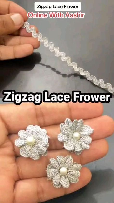 Anting Manik, Simple Hand Embroidery, Easy Dress Sewing Patterns, Simple Hand Embroidery Patterns, Fabric Flower Tutorial, Sewing Easy Diy, Diy Embroidery Designs, Bead Embroidery Tutorial, Handmade Flowers Fabric