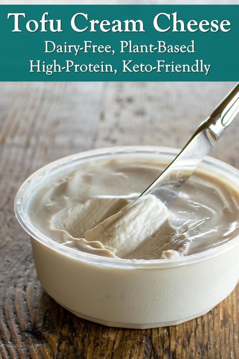 Vegan Tofu Cream Cheese, Silken Tofu Cream Cheese, Tofu Yogurt Recipe, Tofu Cream Cheese Recipe, Tofu Cream, Dairy Substitutes, Tofu Cream Cheese, Healthy Substitutes, Vegan Cream Cheese Frosting