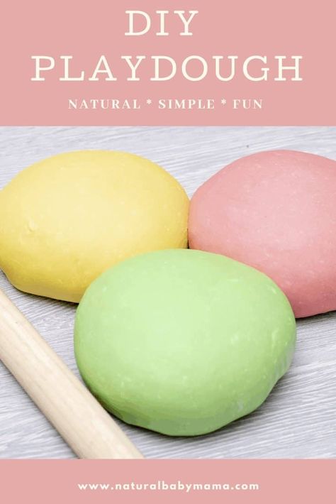 This simple, easy DIY natural playdough recipe uses organic food-based coloring. This will save you money and keep your kids entertained for hours! Organic Playdough Recipe, Easy Playdough, Natural Play Dough, Natural Playdough, Easy Playdough Recipe, Play Dough Recipe, Diy Playdough, Natural Kids, Natural Play