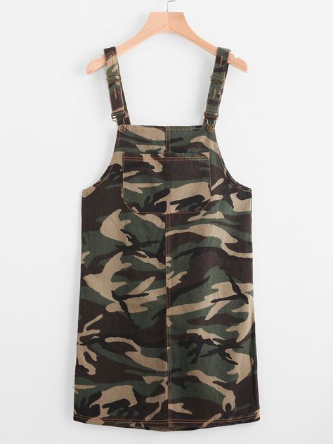 Shop Camouflage Print Overall Dress With Pockets online. SheIn offers Camouflage Print Overall Dress With Pockets & more to fit your fashionable needs. Camo Outfit, Goth Scene, Camouflage Print, Emo Goth, Overall Dress, Long Sleeve Crop, Camo Print, Dress With Pockets, Long Sleeve Crop Top