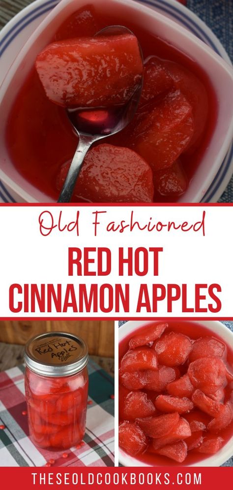 Red Hots Apple, Cinnamon Apple Rings Canned, Canned Red Hot Cinnamon Apples, Spiced Apple Rings Recipes, Red Hot Cinnamon Apple Jelly, Cinnamon Apples Red Hots, Red Hot Cinnamon Jelly, Red Cinnamon Apples, Apple Pickles Recipe